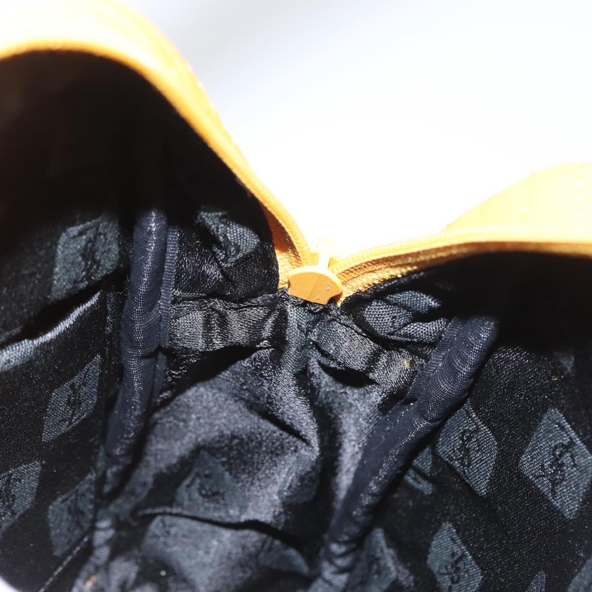 SAINT LAURENT Hand Bag Nylon Yellow Gold Auth 173709