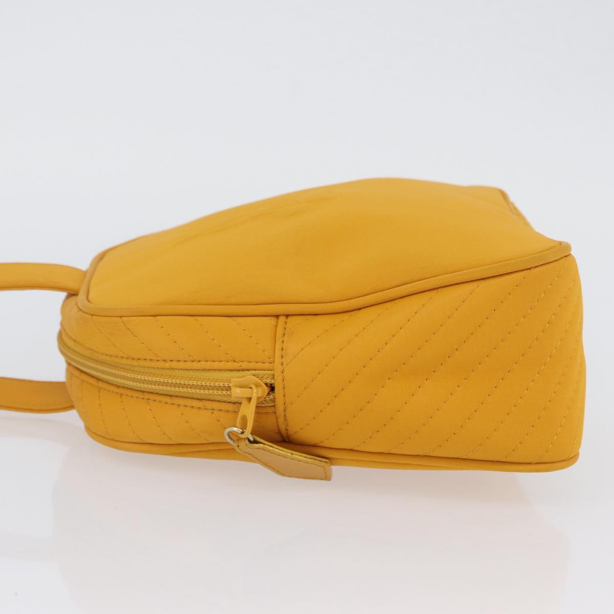 SAINT LAURENT Hand Bag Nylon Yellow Gold Auth 173709