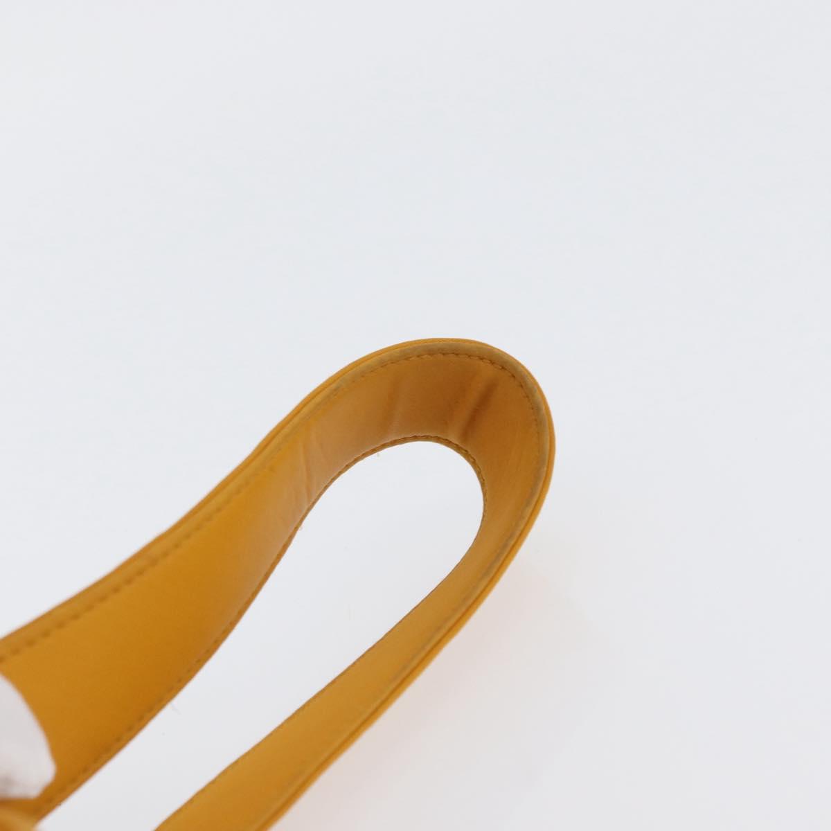 SAINT LAURENT Hand Bag Nylon Yellow Gold Auth 173709