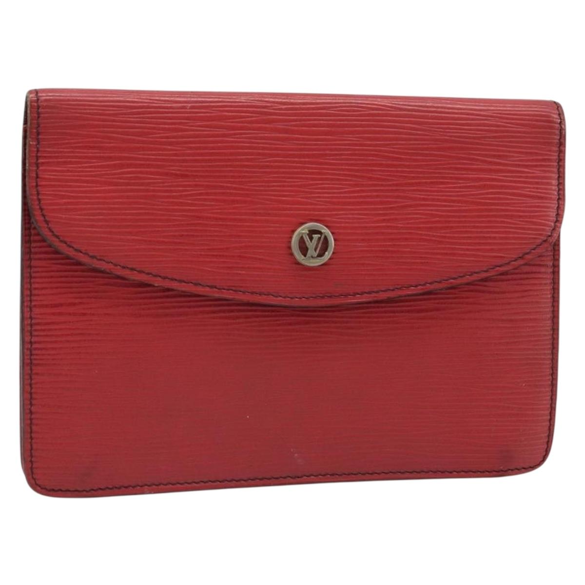 LOUIS VUITTON Epi Montagne 20 Clutch Bag Red LV Auth 173743