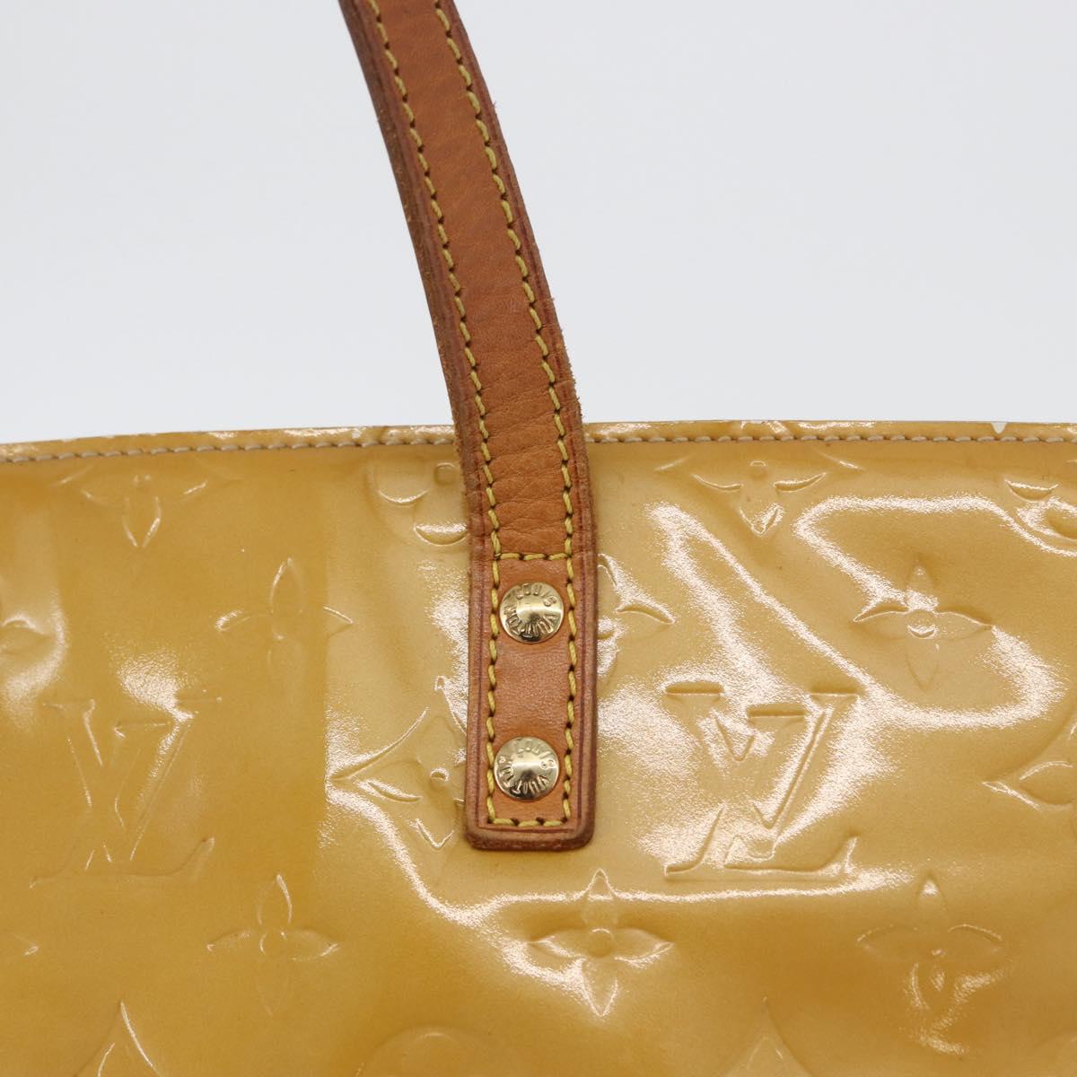 LOUIS VUITTON Monogram Vernis Reade MM Hand Bag Beige M91141 LV Auth 173771