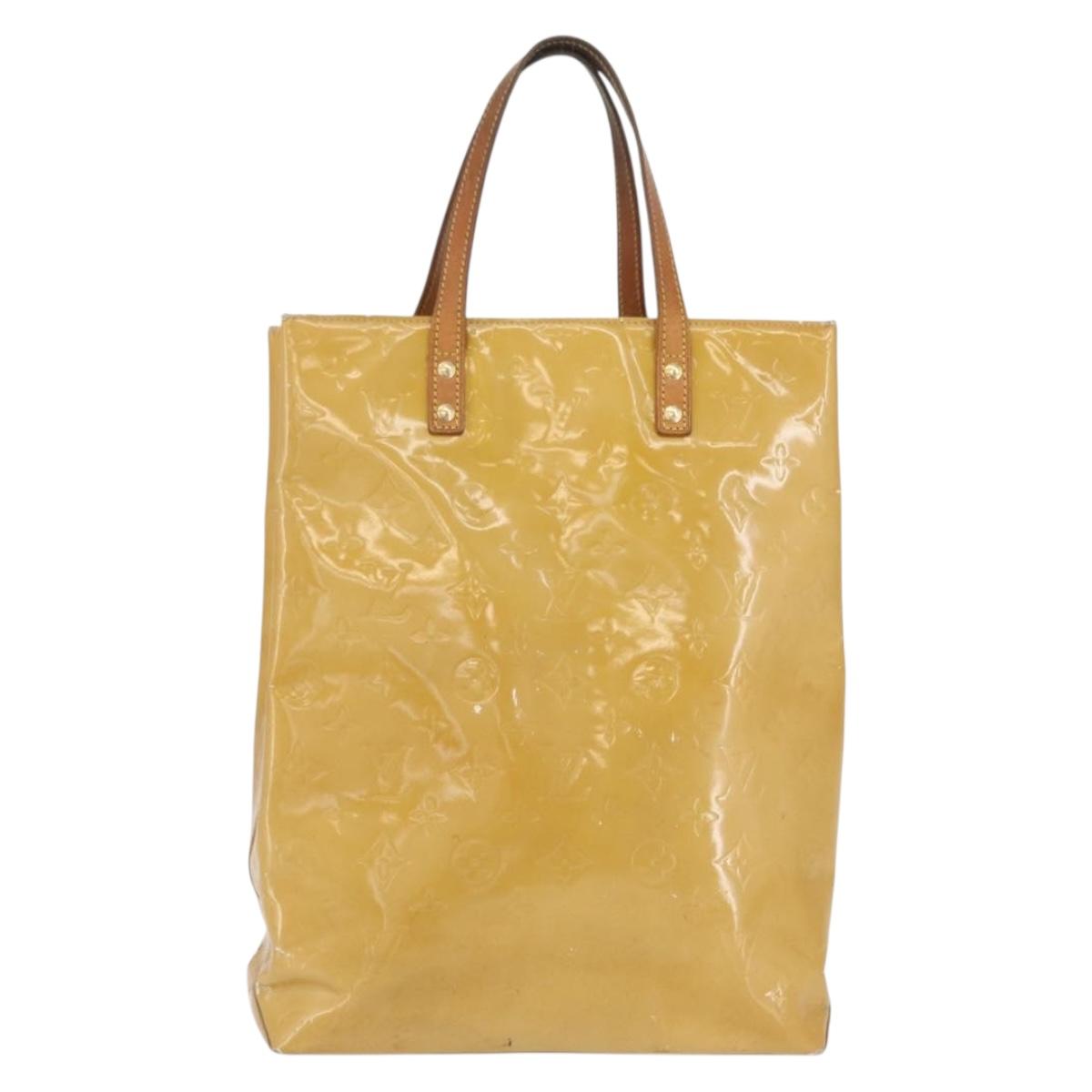 LOUIS VUITTON Monogram Vernis Reade MM Hand Bag Beige M91141 LV Auth 173771
