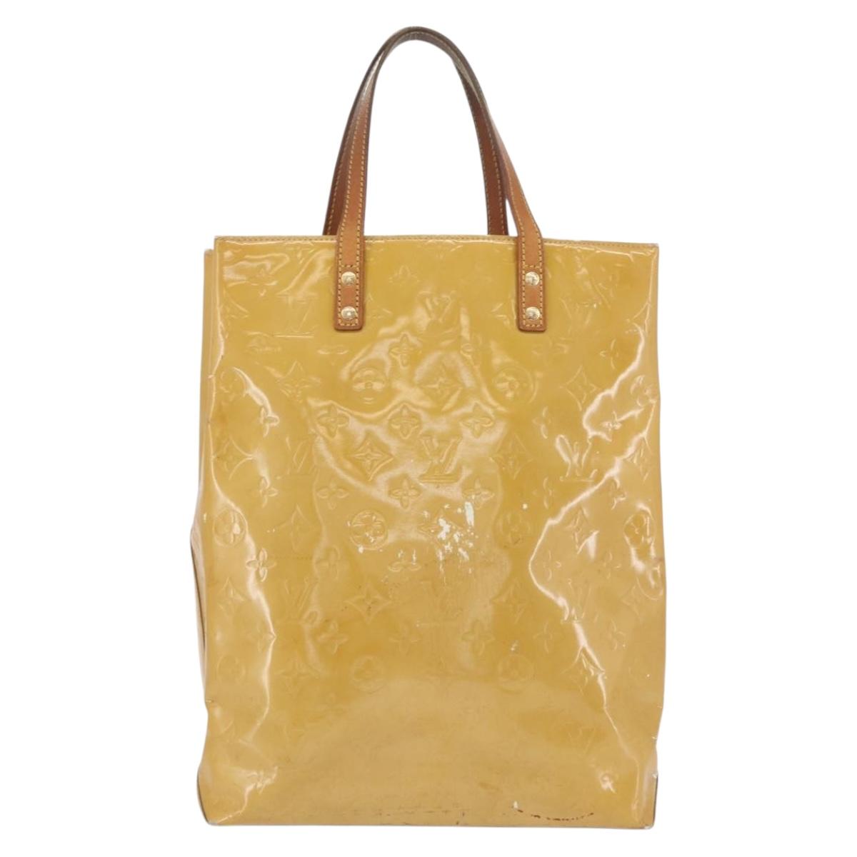 LOUIS VUITTON Monogram Vernis Reade MM Hand Bag Beige M91141 LV Auth 173771