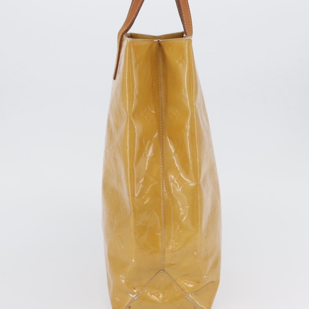 LOUIS VUITTON Monogram Vernis Reade MM Hand Bag Beige M91141 LV Auth 173771