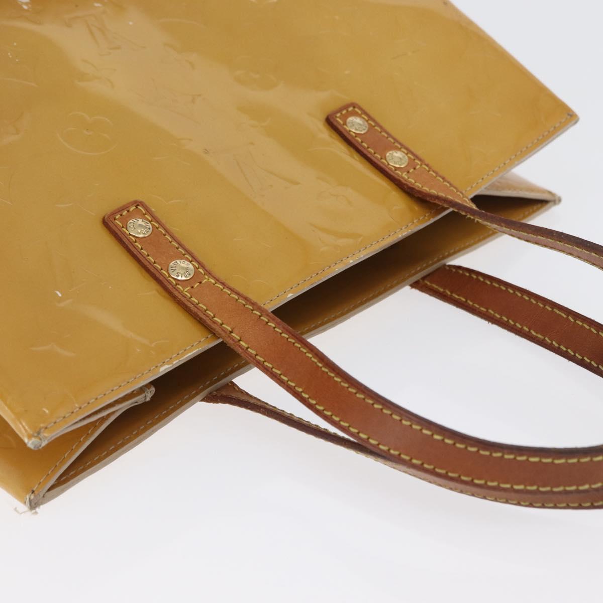 LOUIS VUITTON Monogram Vernis Reade MM Hand Bag Beige M91141 LV Auth 173771