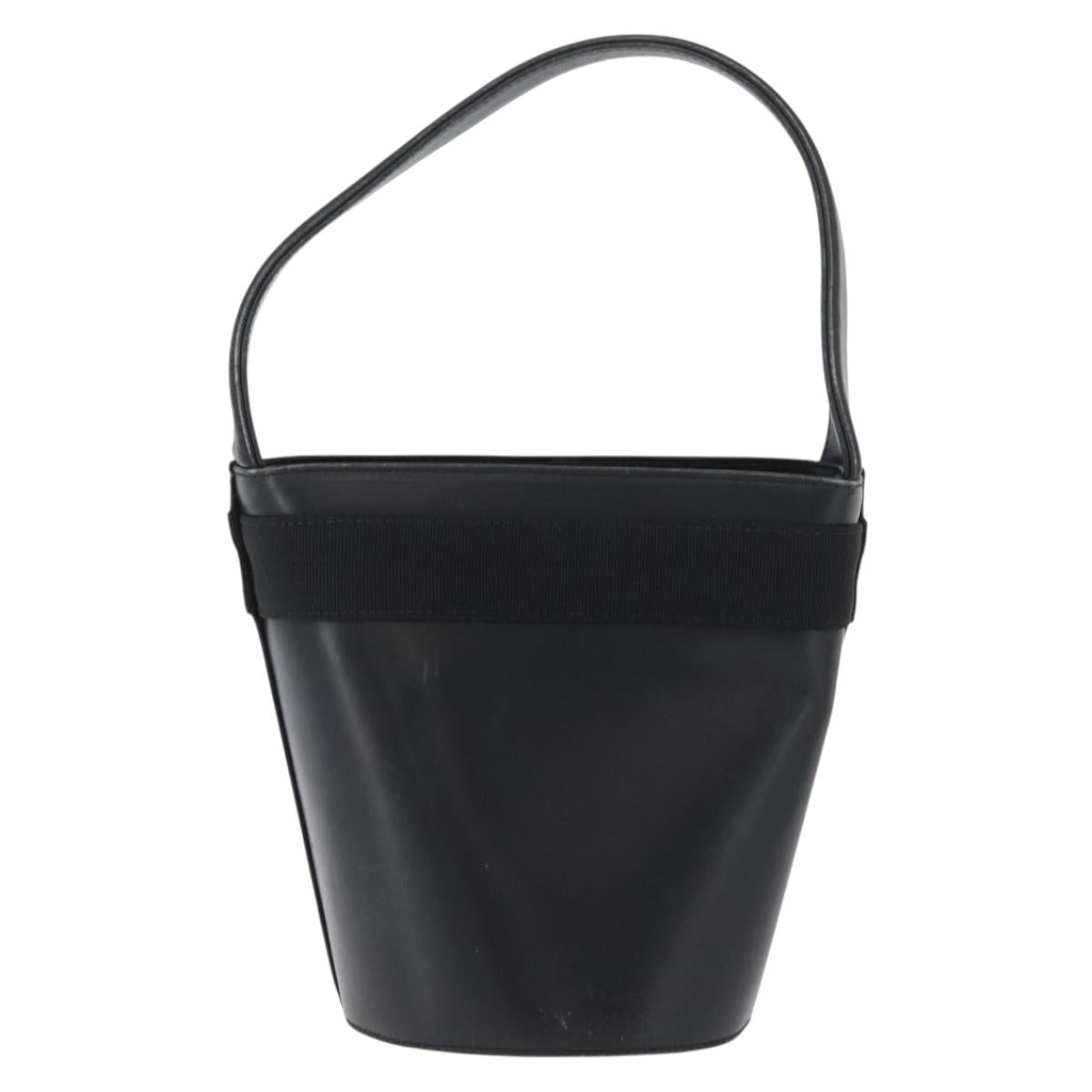 Salvatore Ferragamo Vara Ribbon Hand Bag Leather Black Auth 173784