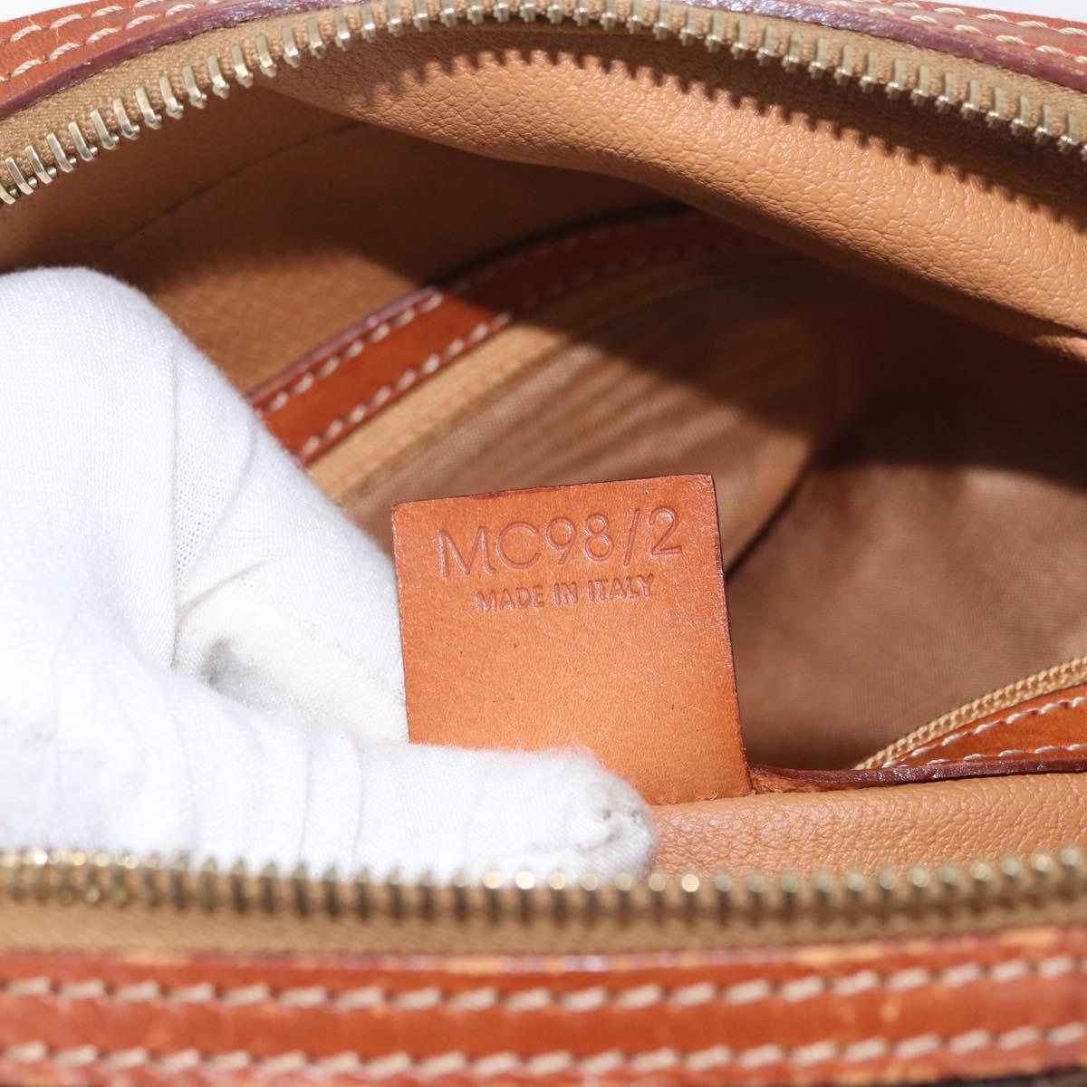 CELINE Macadam Canvas Hand Bag PVC Leather Brown Gold Auth 173791