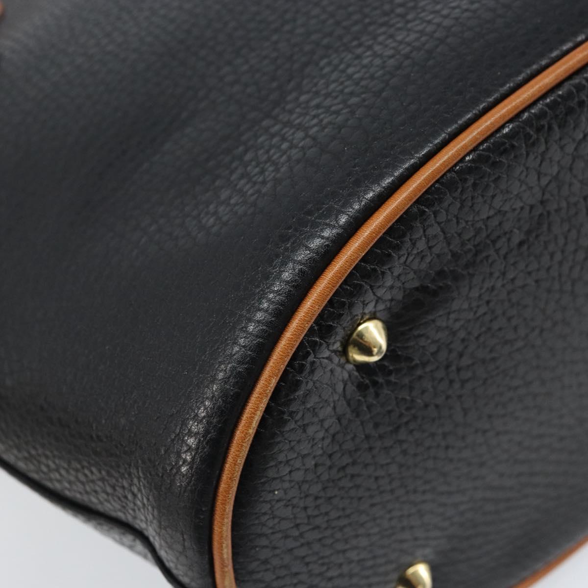 CELINE Tote Bag Leather Black Gold Auth 173798A
