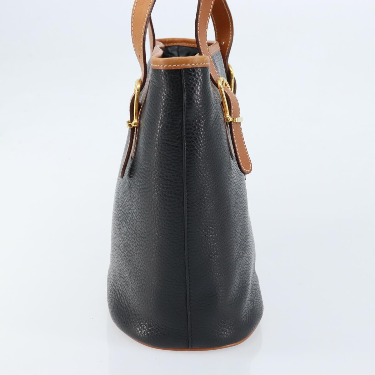 CELINE Tote Bag Leather Black Gold Auth 173798A