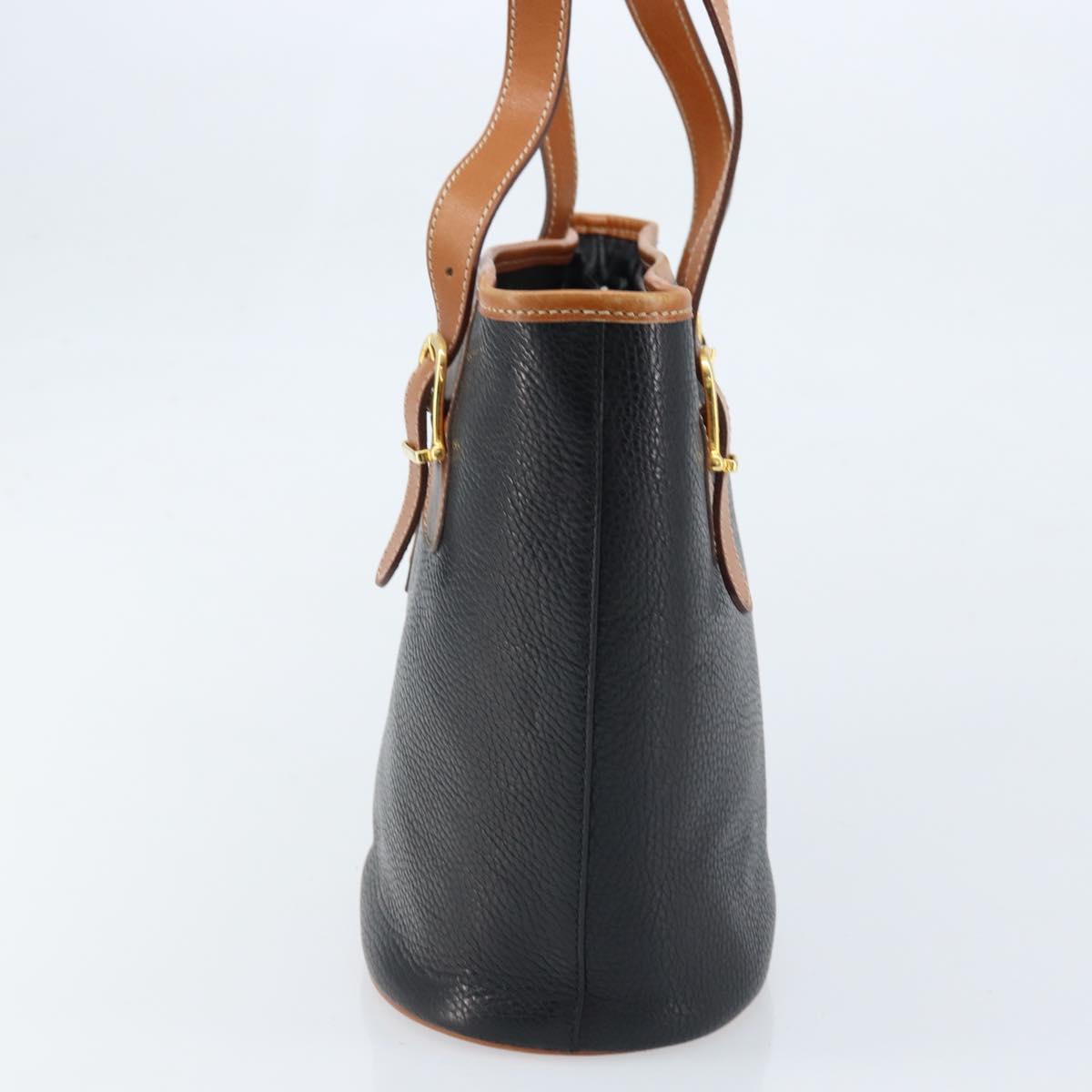 CELINE Tote Bag Leather Black Gold Auth 173798A