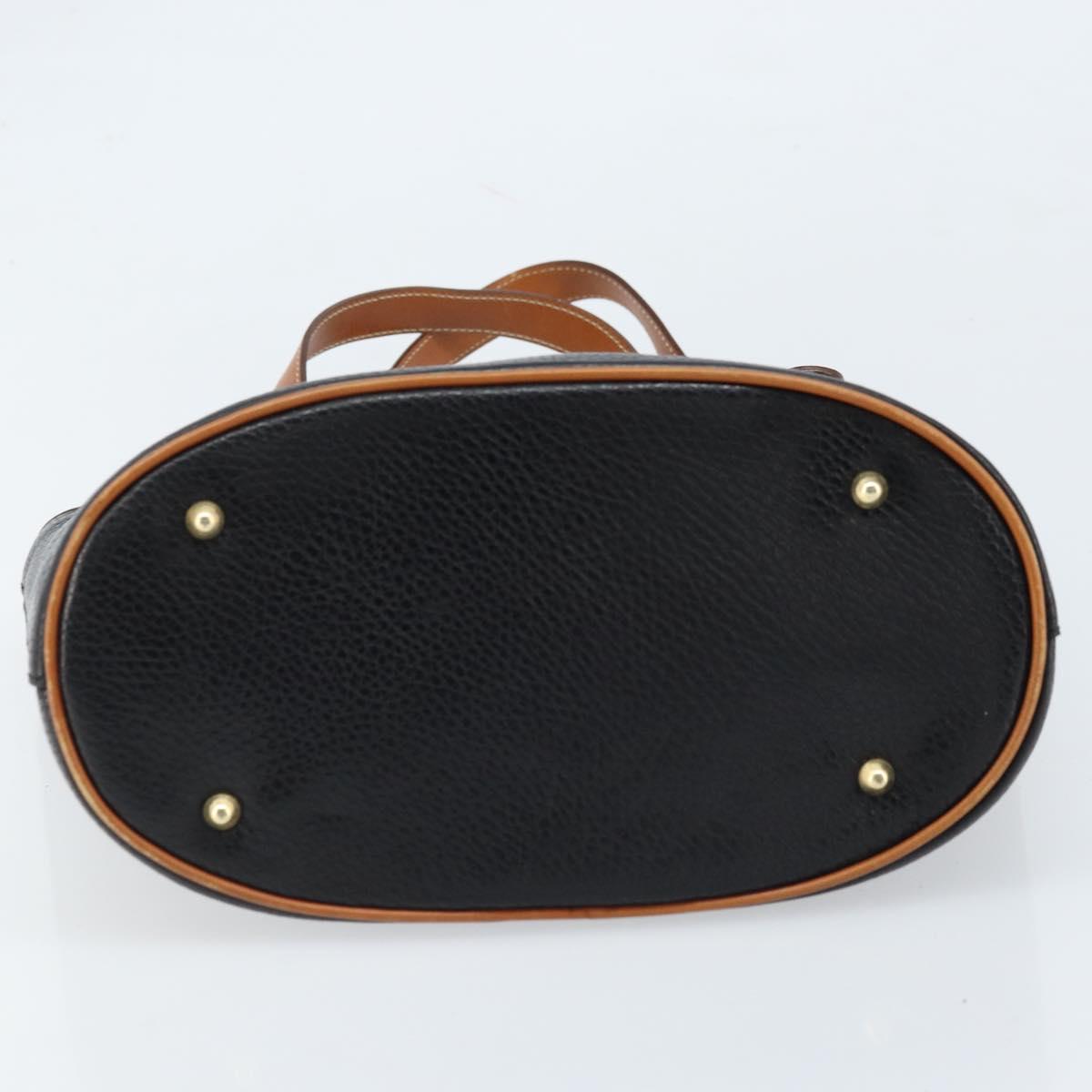 CELINE Tote Bag Leather Black Gold Auth 173798A