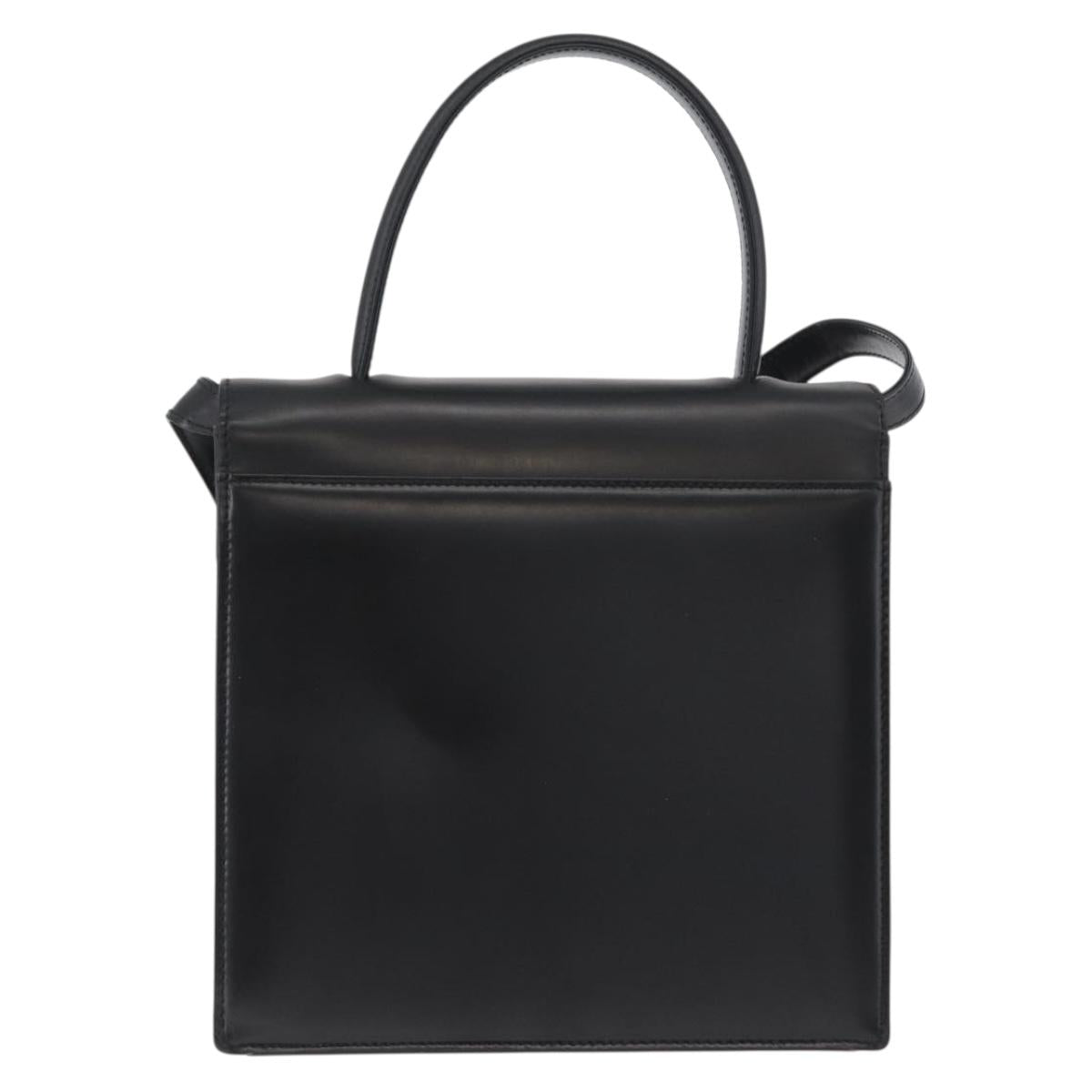 GIVENCHY Hand Bag Leather 2way Black Gold Auth 173799