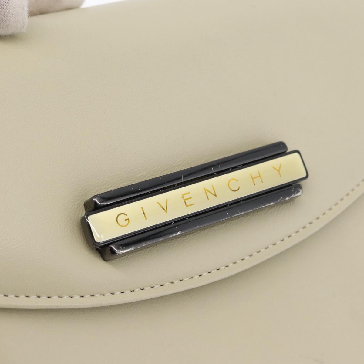 GIVENCHY Hand Bag Leather 2way Beige Auth 173803