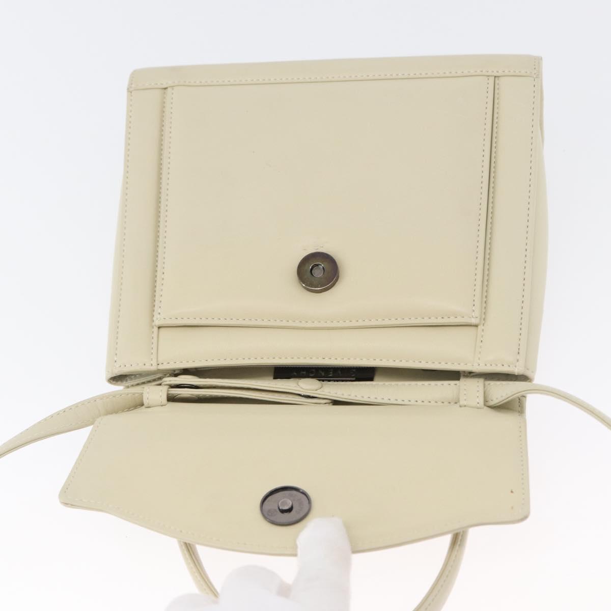 GIVENCHY Hand Bag Leather 2way Beige Auth 173803