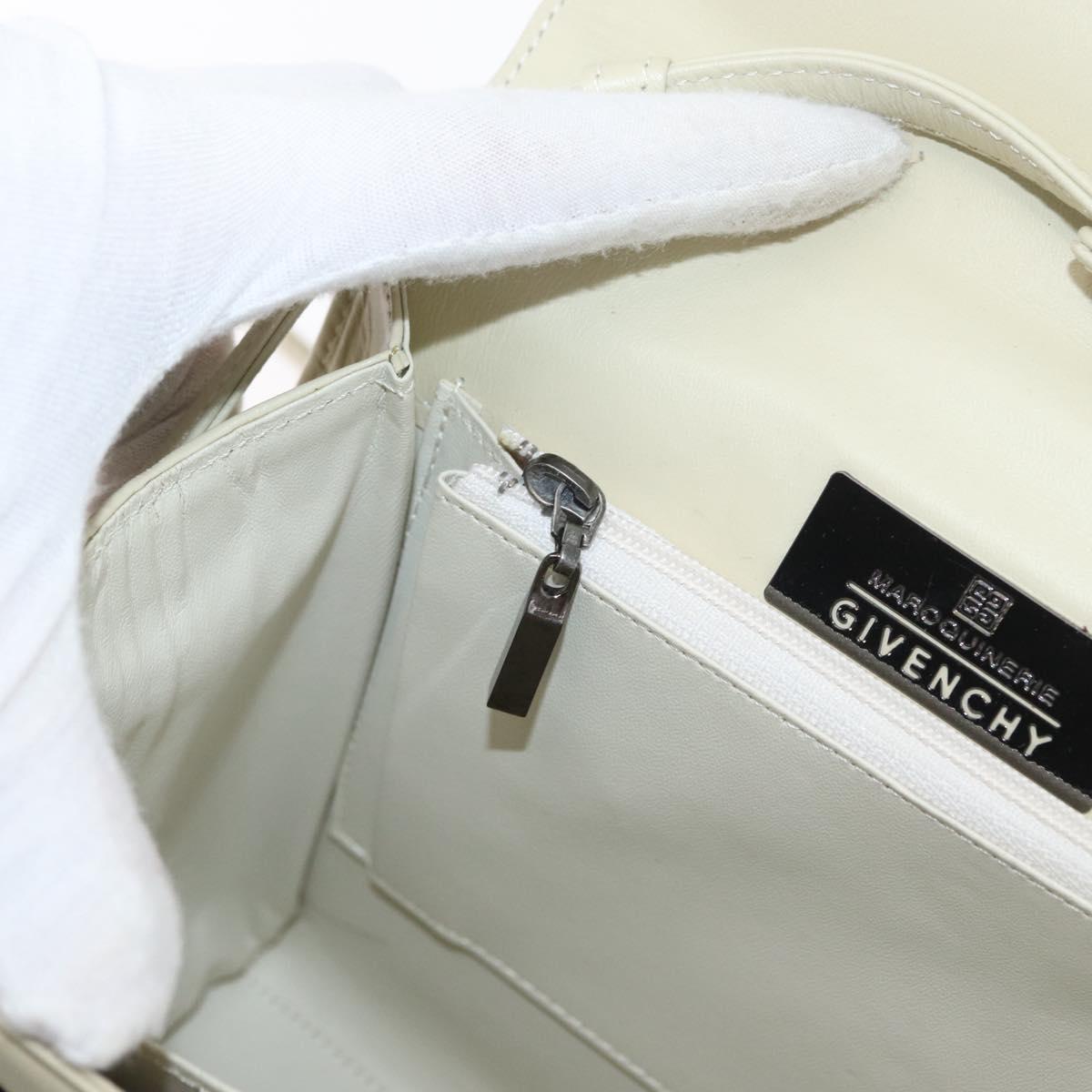 GIVENCHY Hand Bag Leather 2way Beige Auth 173803