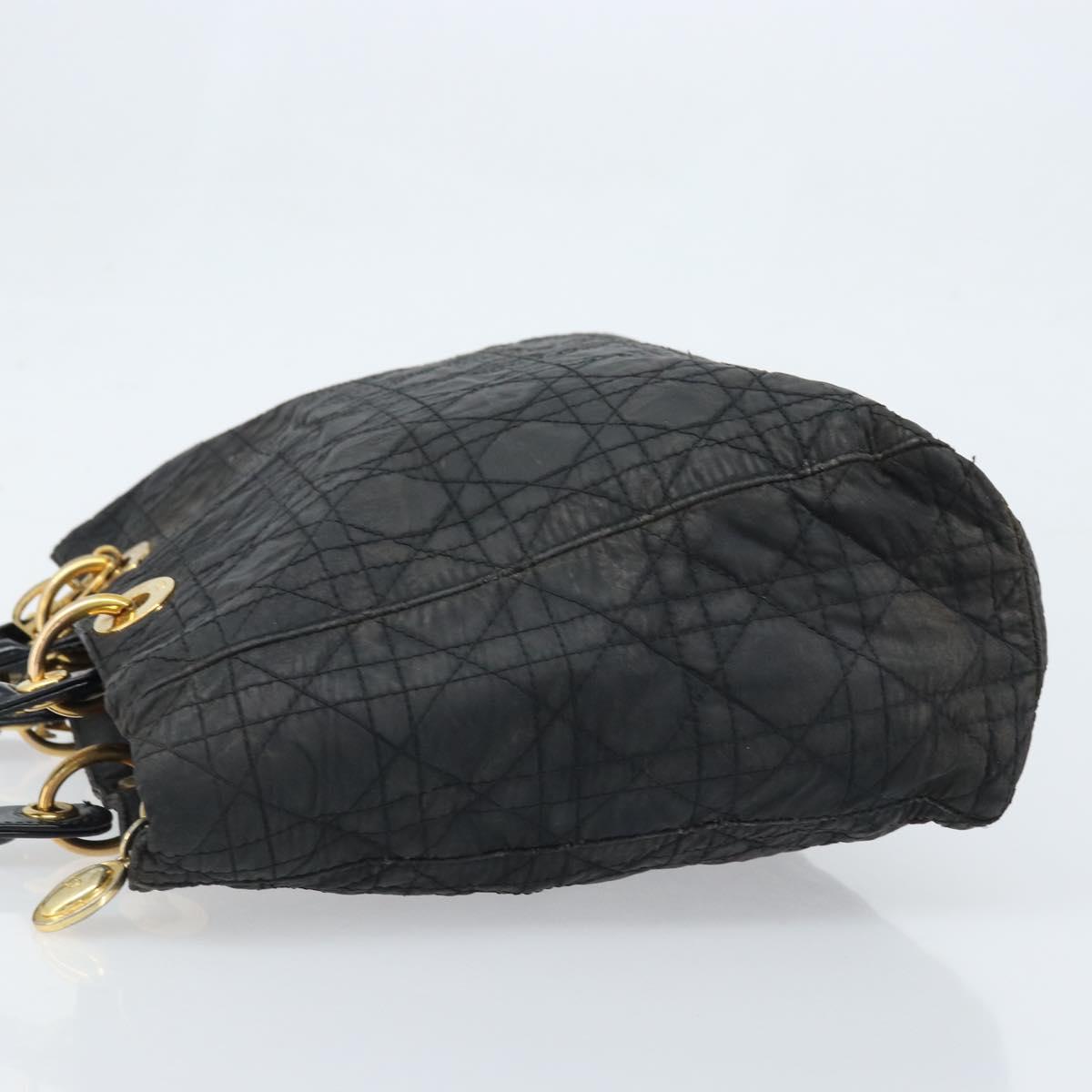 Christian Dior Lady Dior Hand Bag Nylon Pink Gold Auth 173806