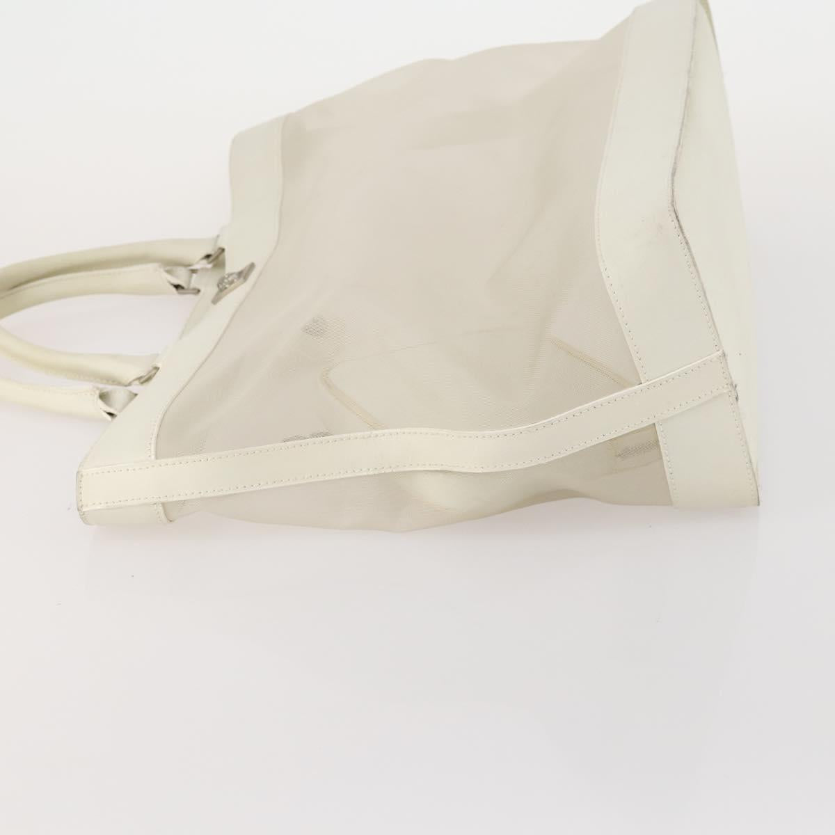 Gianni Versace mesh Tote Bag Nylon White Auth 173811