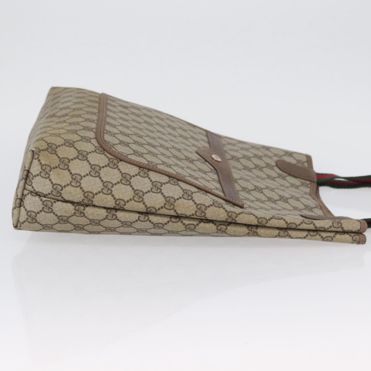 GUCCI GG Supreme Web Sherry Line Bag PVC Beige Red Green 39 02 003 Auth 173817