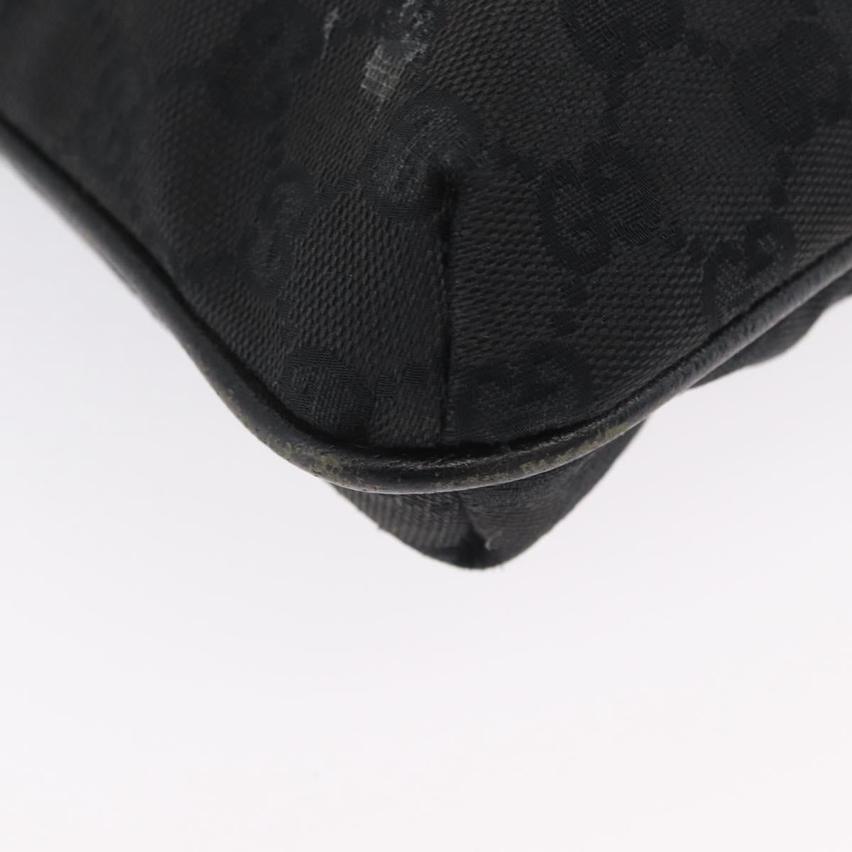 GUCCI GG Canvas Shoulder Bag Black Silver 122793 Auth 173821