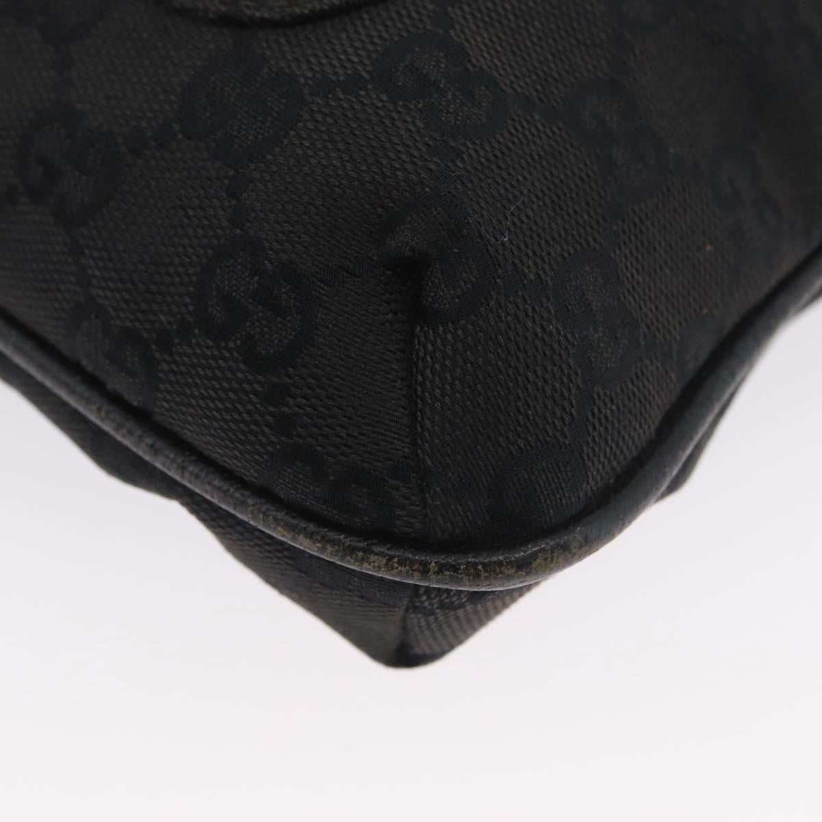 GUCCI GG Canvas Shoulder Bag Black Silver 122793 Auth 173821