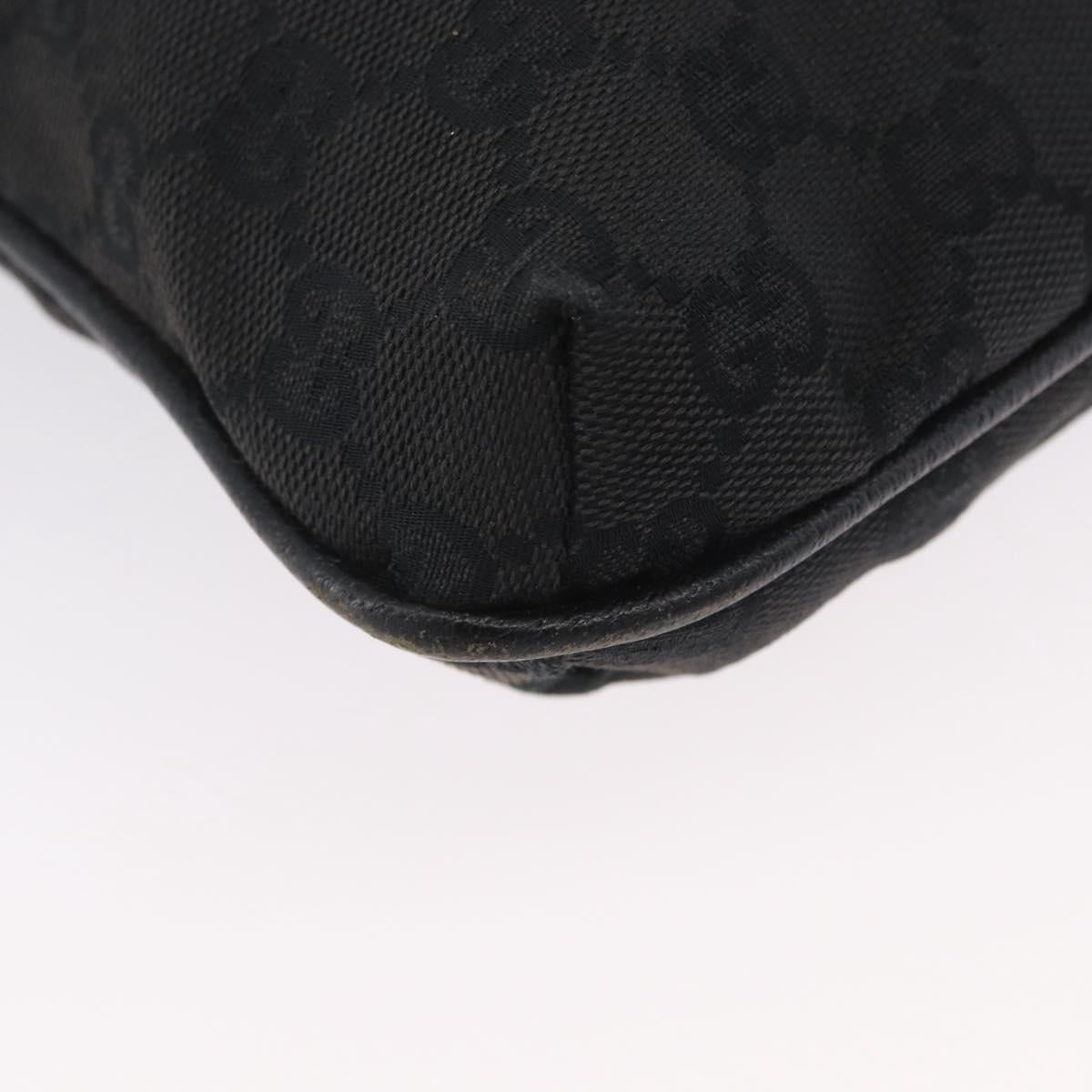 GUCCI GG Canvas Shoulder Bag Black Silver 122793 Auth 173821