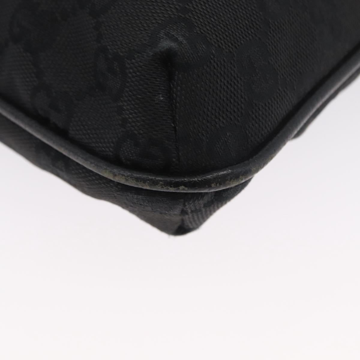 GUCCI GG Canvas Shoulder Bag Black Silver 122793 Auth 173821