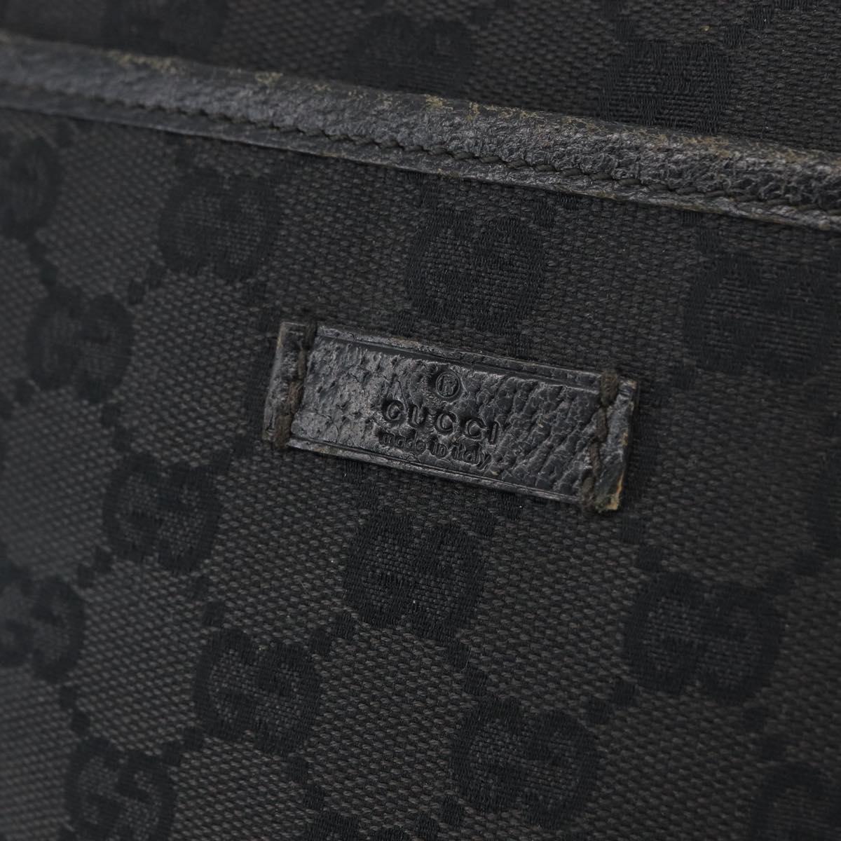 GUCCI GG Canvas Shoulder Bag Black Silver 122793 Auth 173821