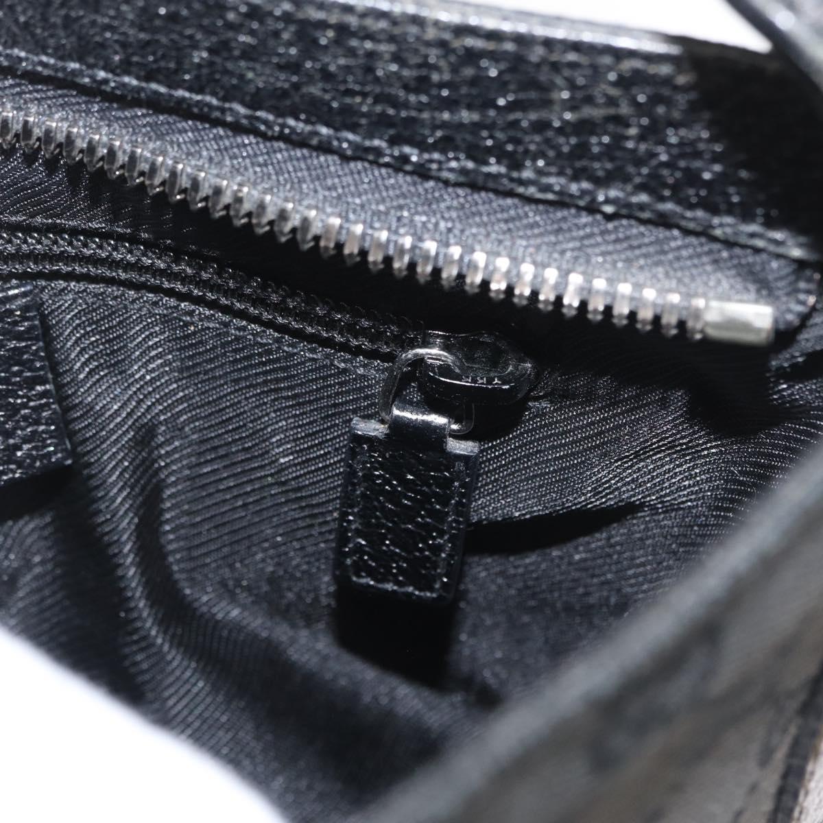 GUCCI GG Canvas Shoulder Bag Black Silver 122793 Auth 173821