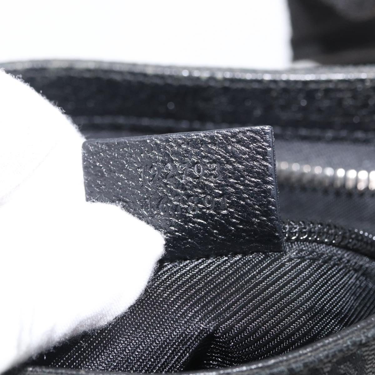 GUCCI GG Canvas Shoulder Bag Black Silver 122793 Auth 173821