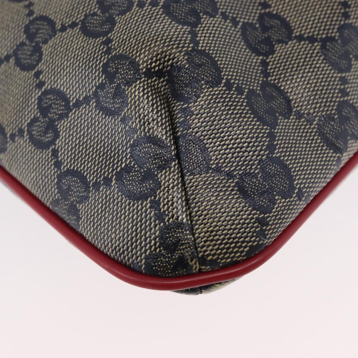 GUCCI GG Crystal Sherry Line Bag Coated Canvas Navy Gold 189749 Auth 173822