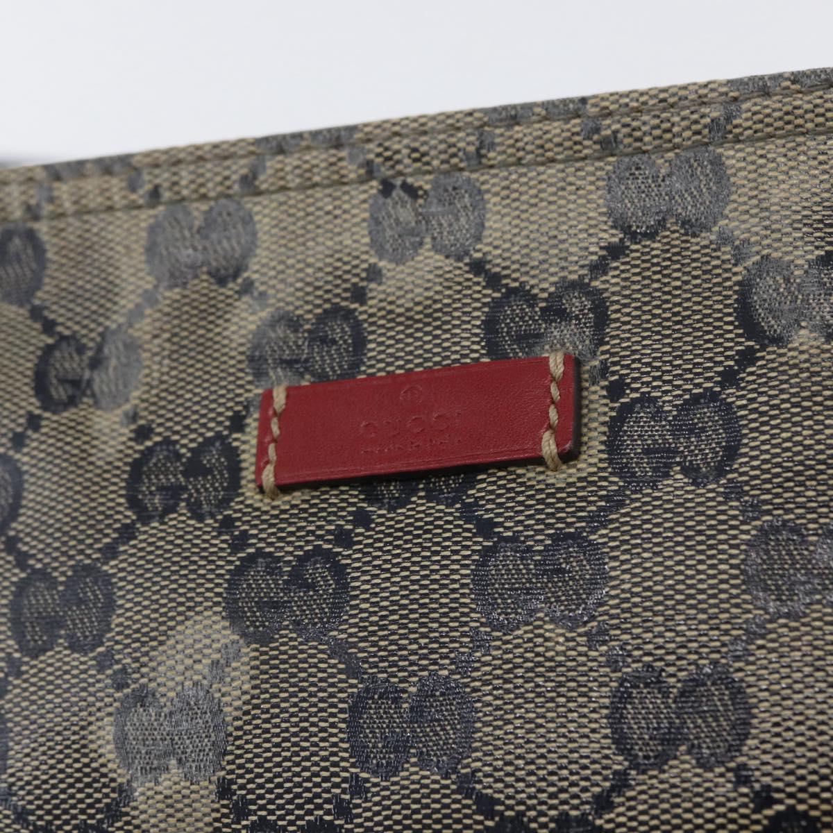 GUCCI GG Crystal Sherry Line Bag Coated Canvas Navy Gold 189749 Auth 173822