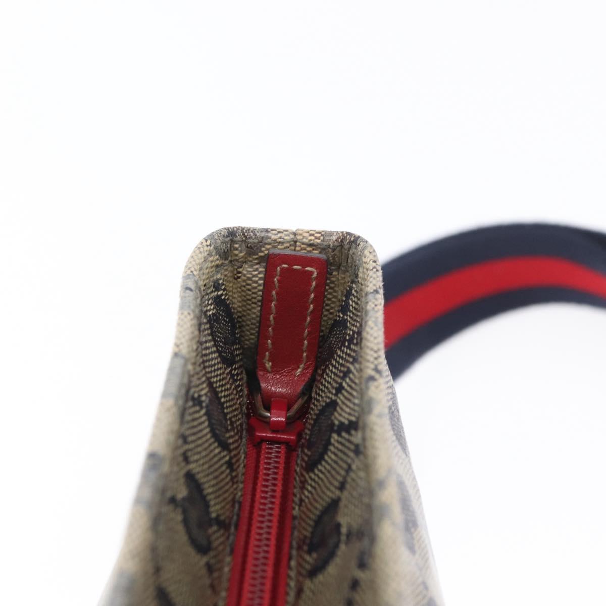 GUCCI GG Crystal Sherry Line Bag Coated Canvas Navy Gold 189749 Auth 173822