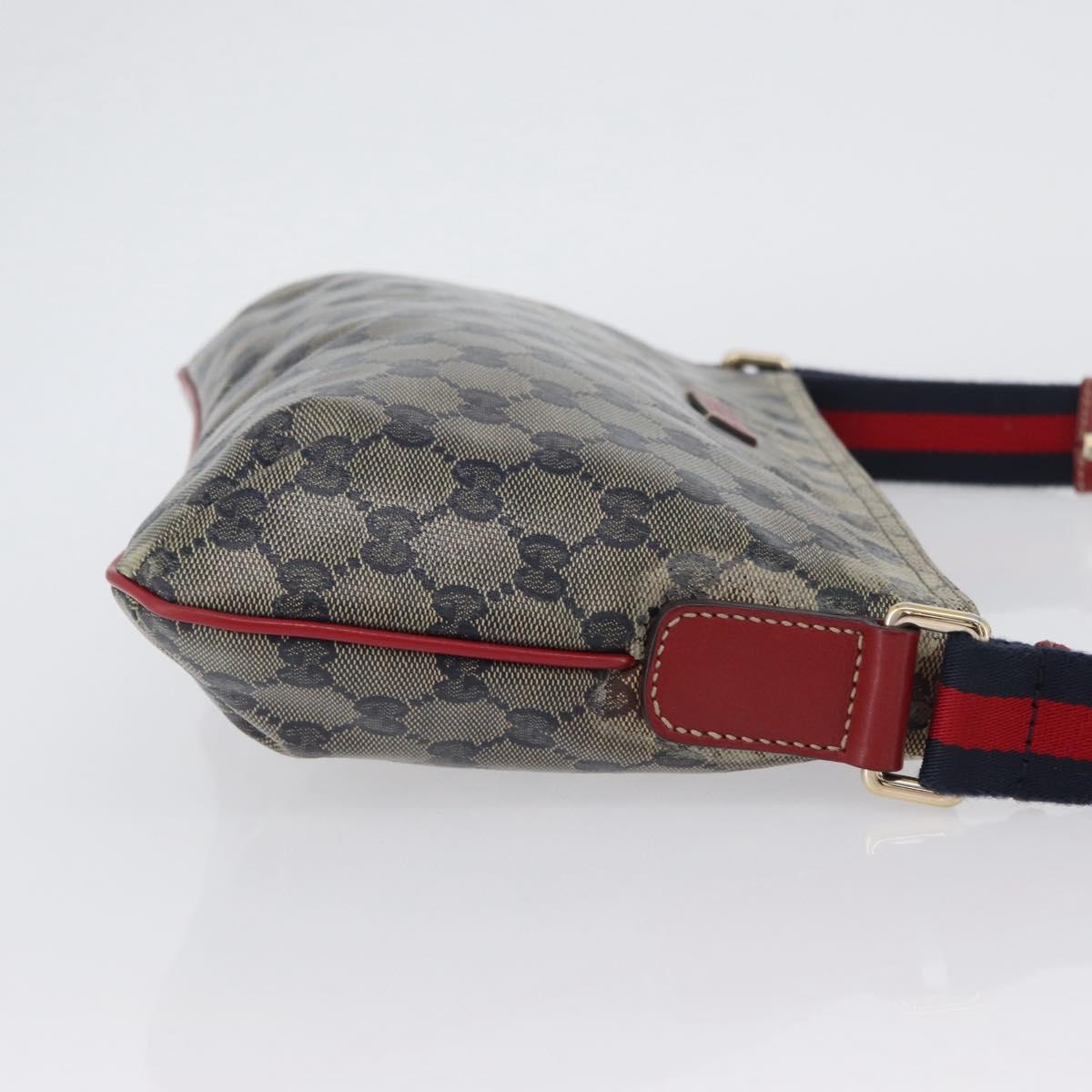 GUCCI GG Crystal Sherry Line Bag Coated Canvas Navy Gold 189749 Auth 173822
