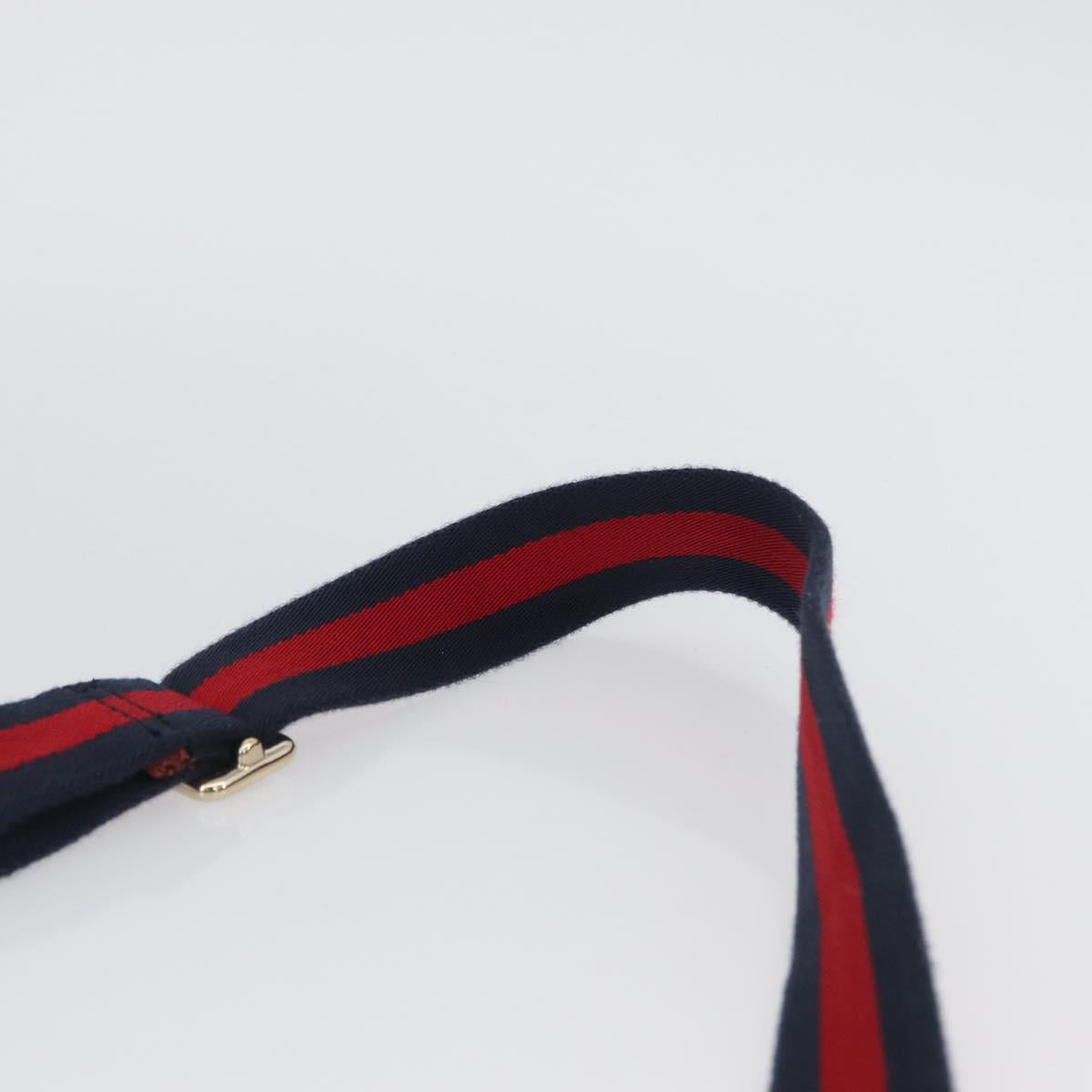 GUCCI GG Crystal Sherry Line Bag Coated Canvas Navy Gold 189749 Auth 173822