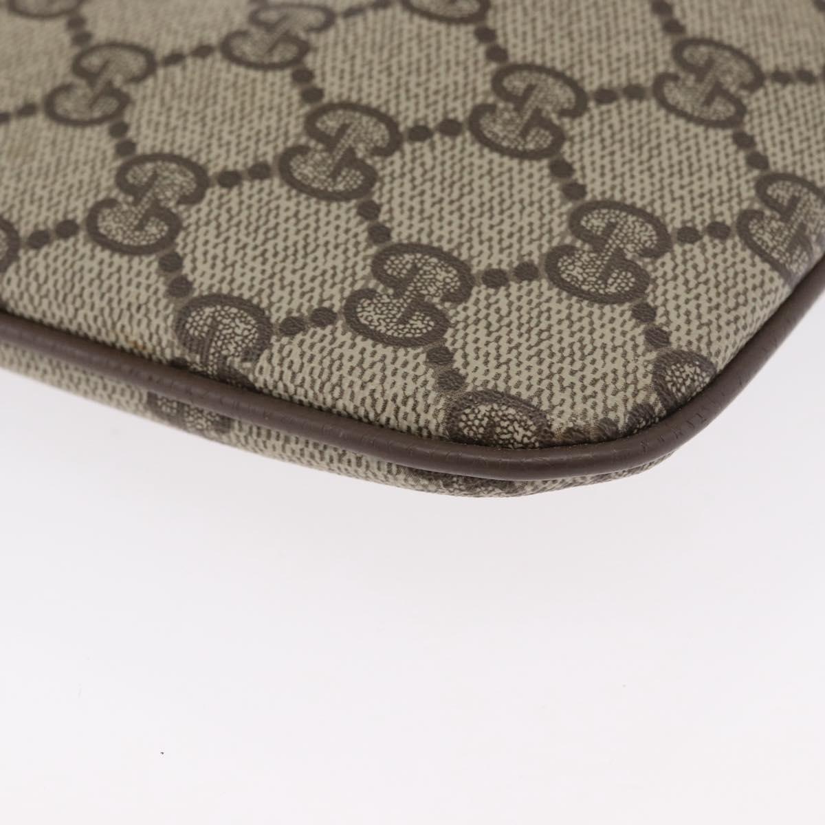 GUCCI GG Supreme Web Sherry Line Bag PVC Beige Gold 904 02 047 Auth 173823