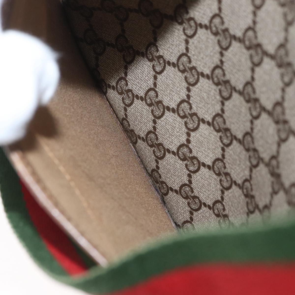 GUCCI GG Supreme Web Sherry Line Tote Bag PVC Beige Red 39 02 003 Auth 173826