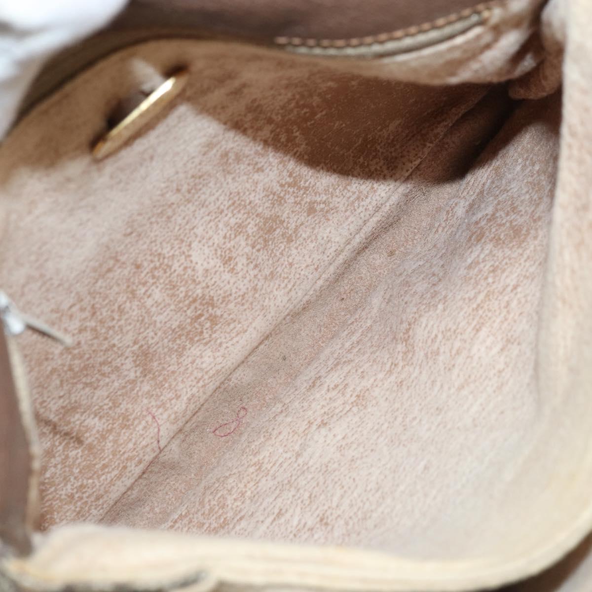 GUCCI GG Plus Supreme Shoulder Bag PVC Beige Gold Auth 173828