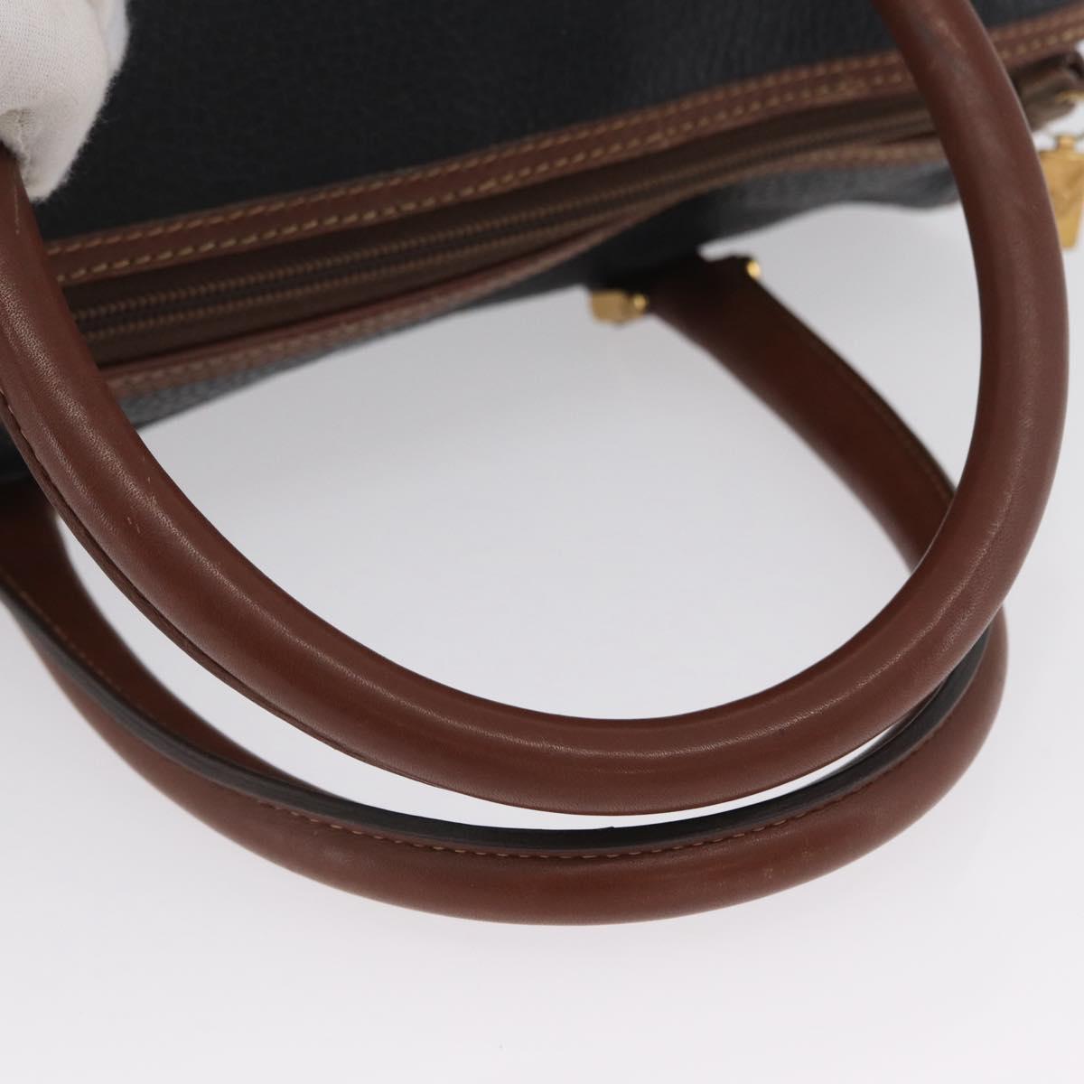 GUCCI Hand Bag Leather Black Gold 000 101 0140 Auth 173829