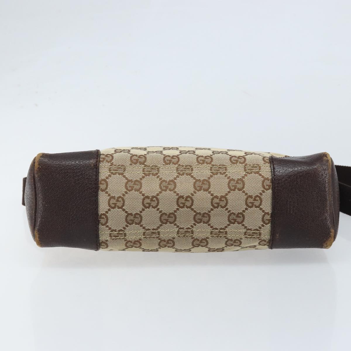 GUCCI GG Canvas Shoulder Bag Beige Silver Auth 173832
