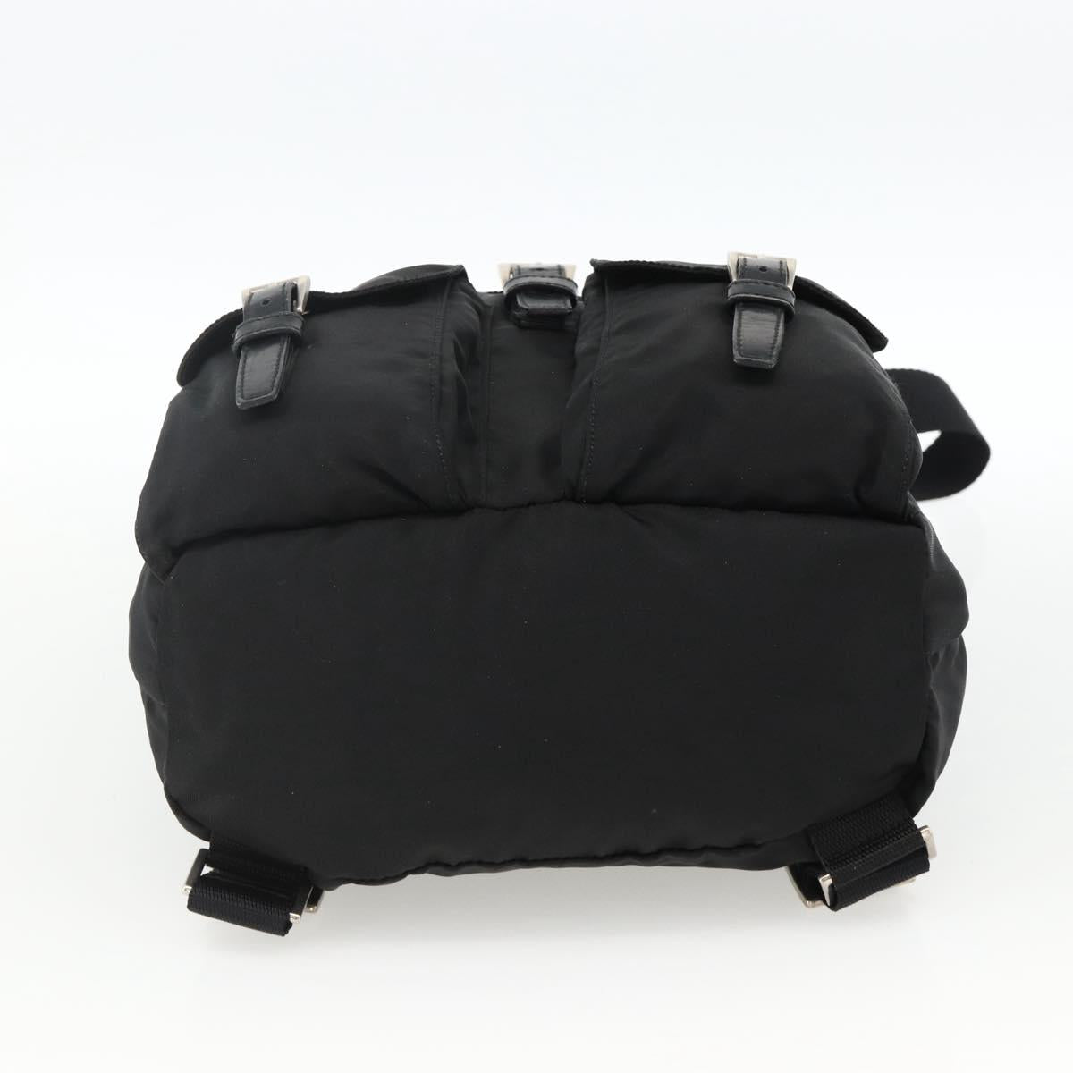 PRADA Backpack Nylon Black Silver Auth 173833