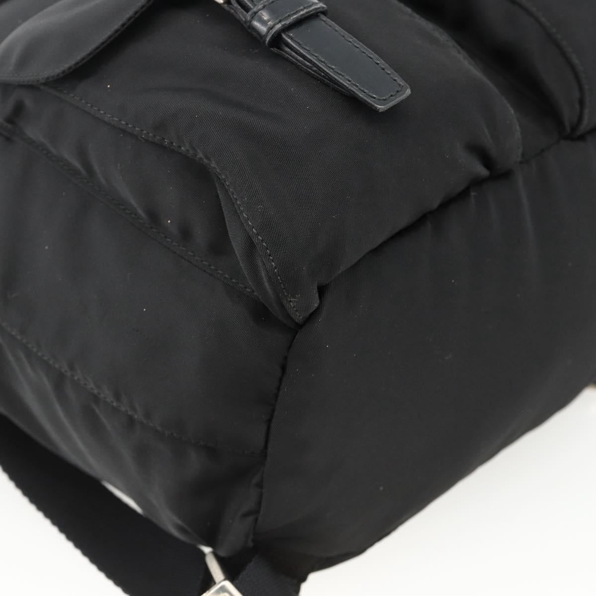 PRADA Backpack Nylon Black Silver Auth 173833
