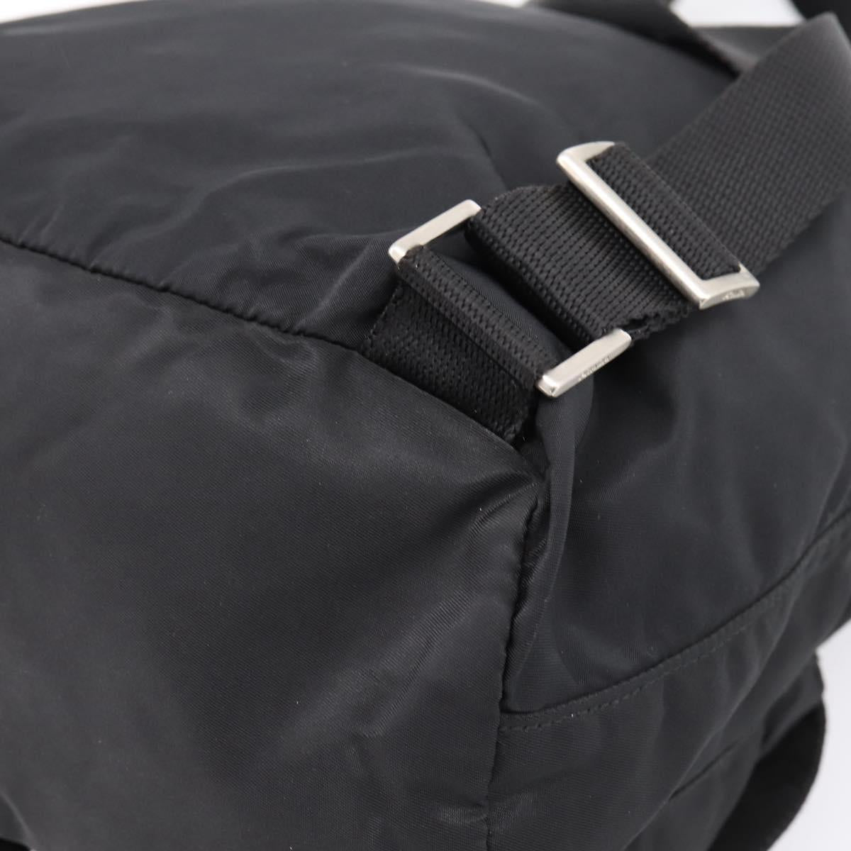 PRADA Backpack Nylon Black Silver Auth 173833