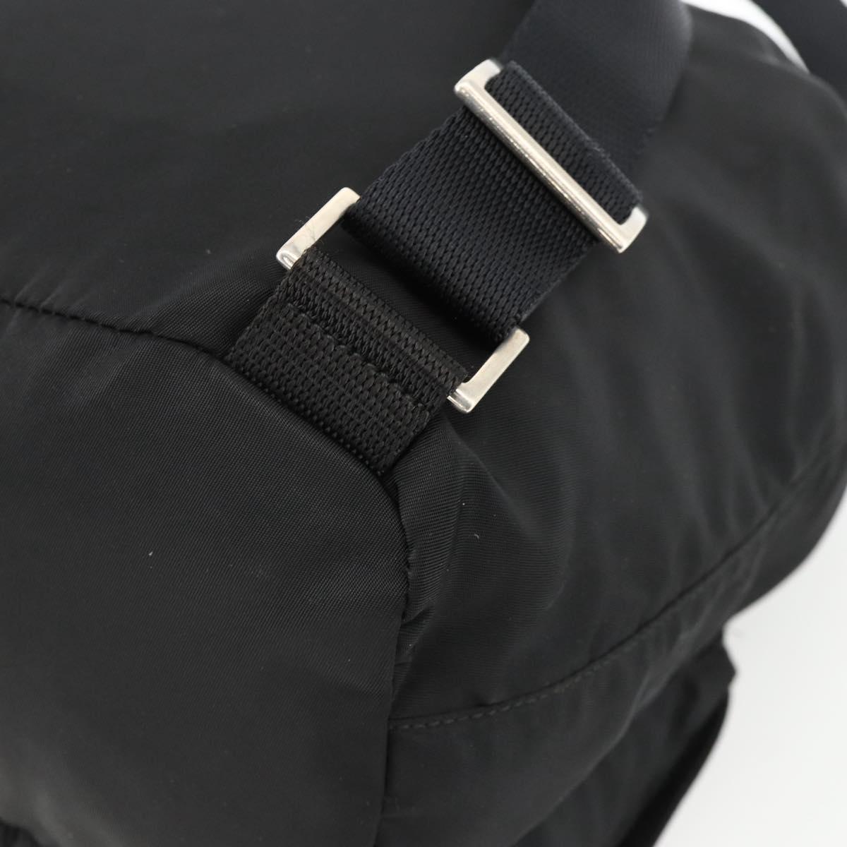 PRADA Backpack Nylon Black Silver Auth 173833