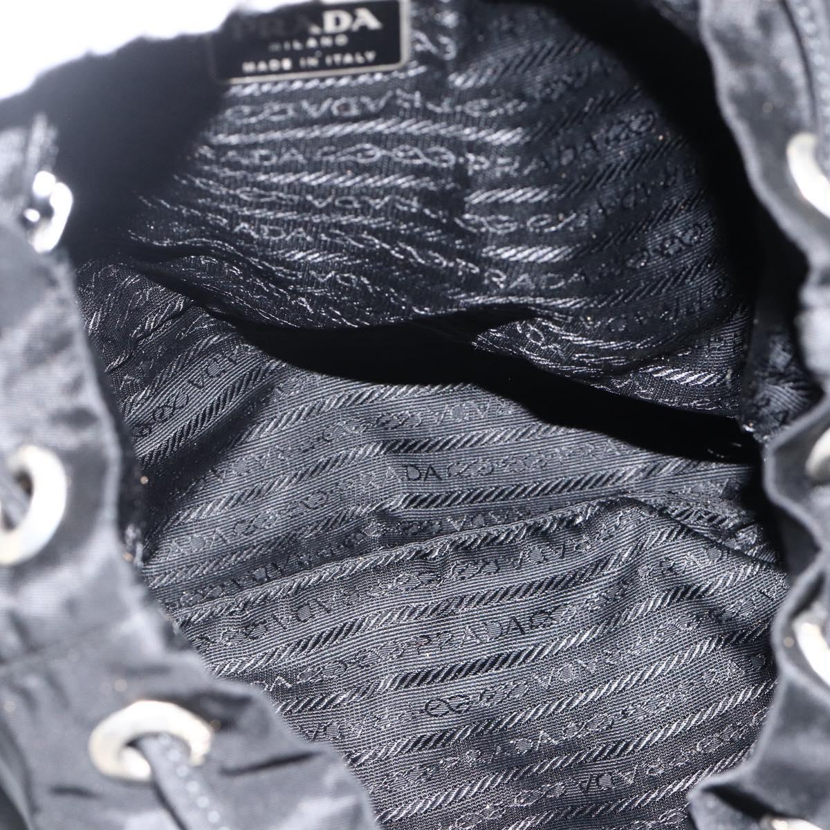 PRADA Backpack Nylon Black Silver Auth 173833