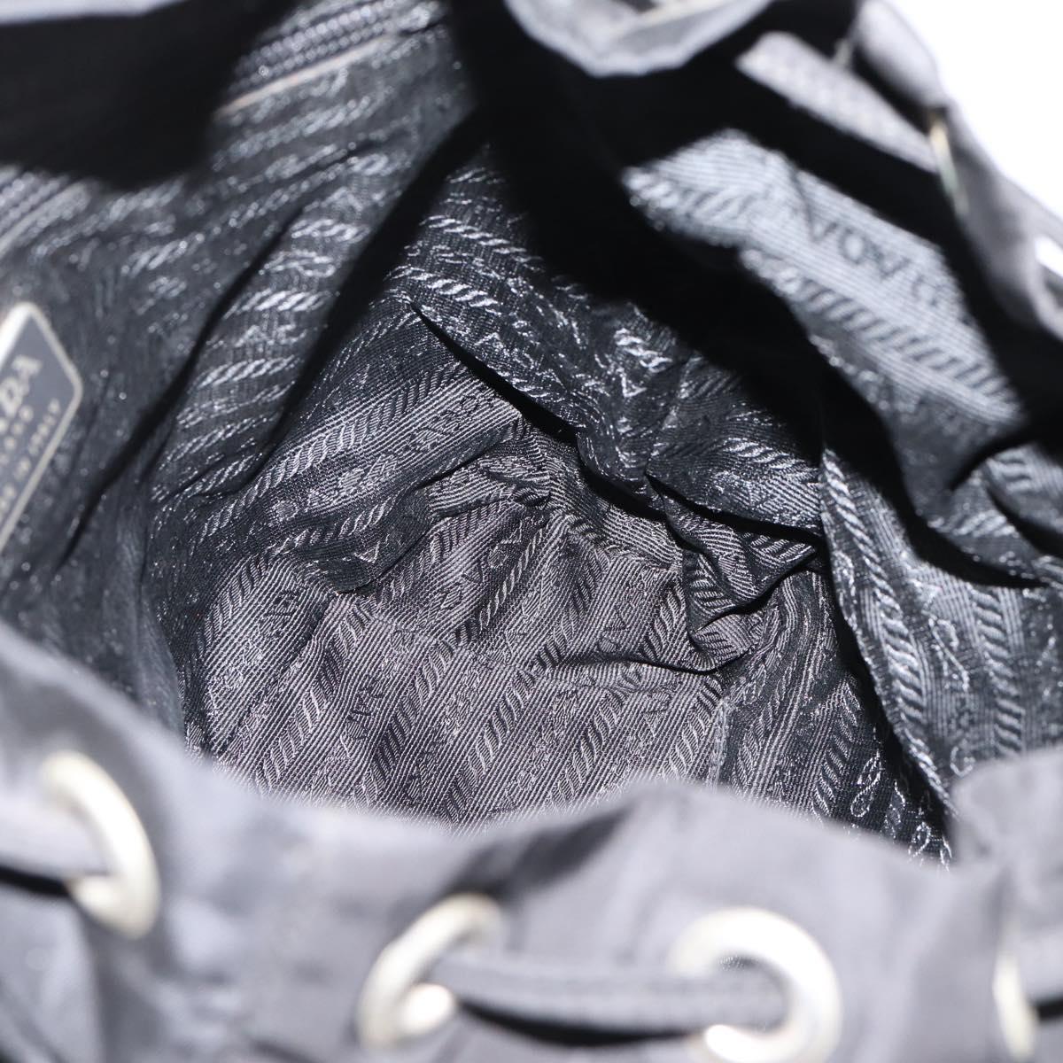PRADA Backpack Nylon Black Silver Auth 173833
