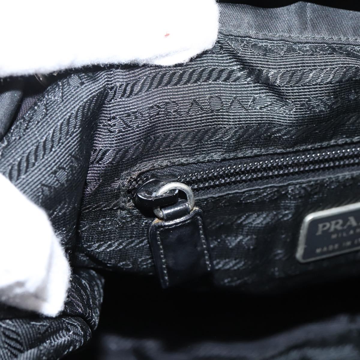 PRADA Backpack Nylon Black Silver Auth 173833