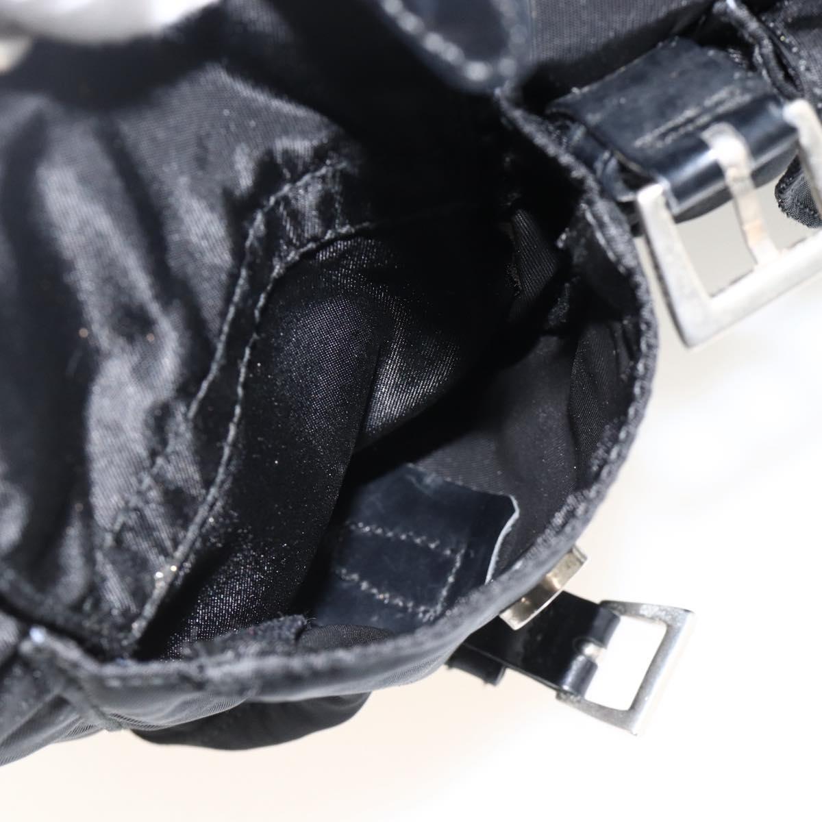 PRADA Backpack Nylon Black Silver Auth 173833