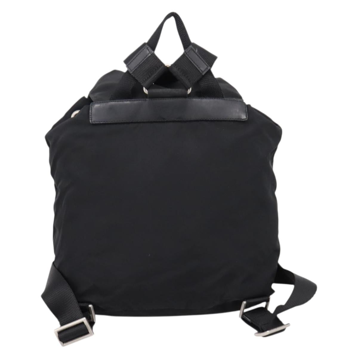 PRADA Backpack Nylon Black Silver Auth 173833