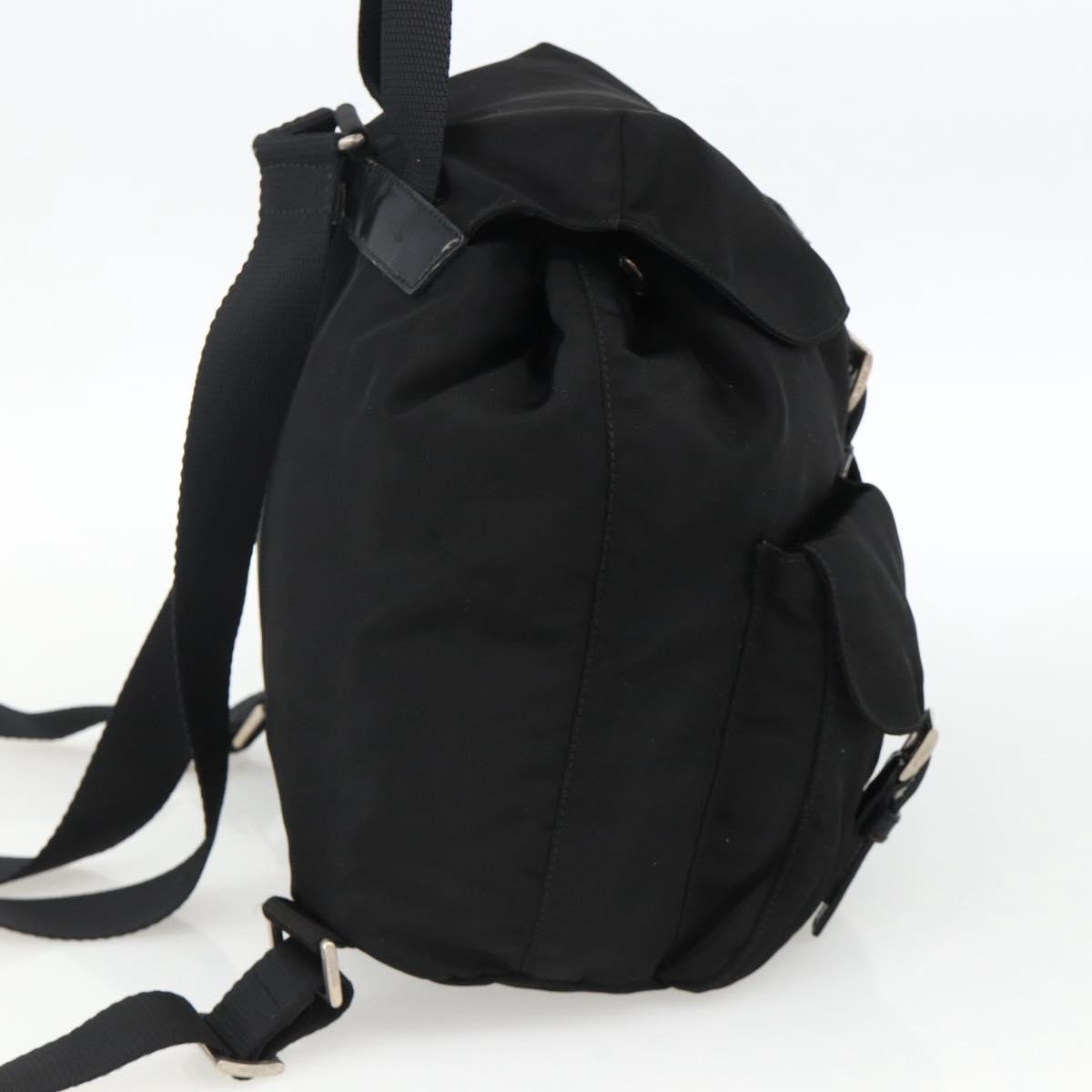 PRADA Backpack Nylon Black Silver Auth 173833