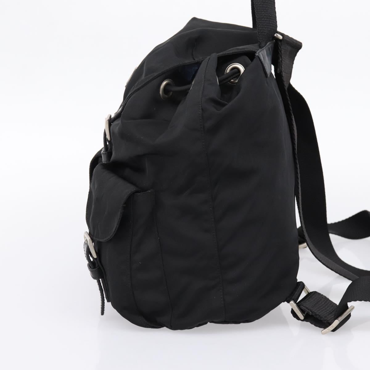 PRADA Backpack Nylon Black Silver Auth 173833